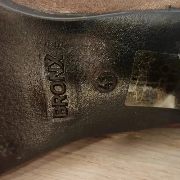 LEATHER BRONX VINTAGE Boho Distressed Ankle Boots, Brown, Euro 41 US Women's 8.5 - Picture 6 of 6